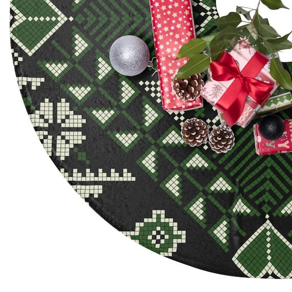 Tree Skirts, Festive Holiday Middle Eastern Embroidered Christmas Home Decor, Xmas Tree Skirt, Festive Tree Skirt, Holiday Decor, Christmas