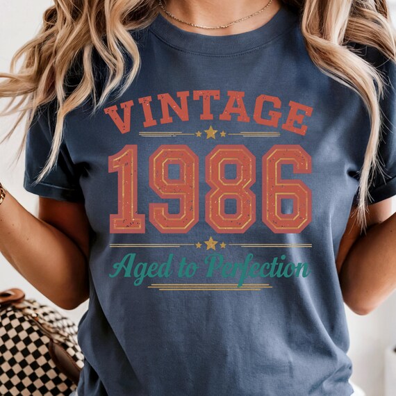 Vintage 1986 aged to perfection Birthday shirt.