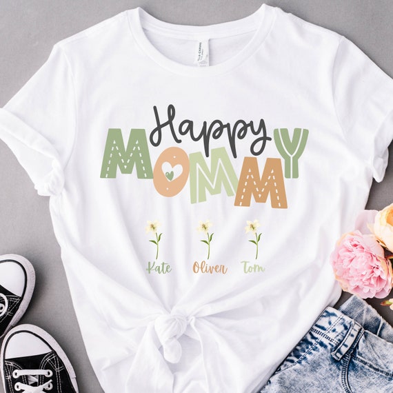 Happy Mama Shirt, Mothers Day Gift Little Mama's Kids, Gift For Mom, Baby Shower Gifts,  flower Naturel Lover Shirt, Cute Mama  Shirt, Mom