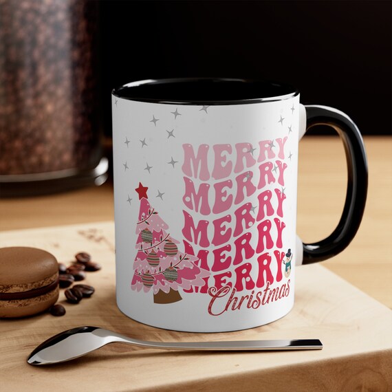Personalised Christmas Mug Gift For Her Gift for him Retro Mug design Accent Coffee Mug, 11oz