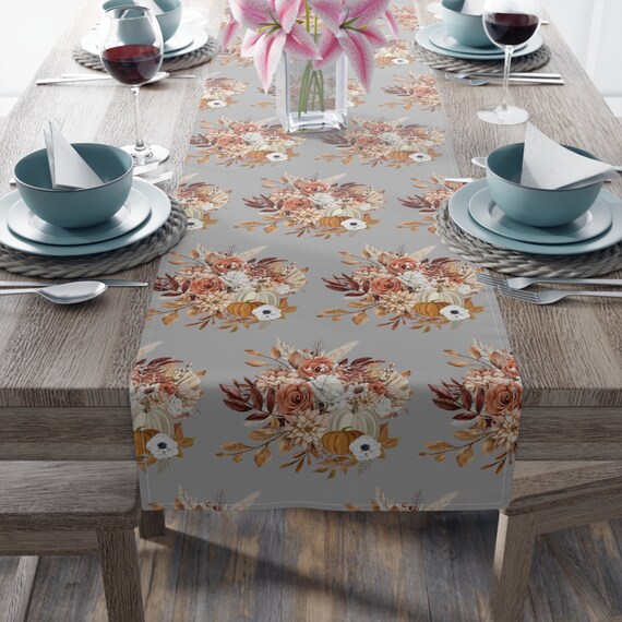 Thanksgiving Table Runner (Cotton, Poly) Thanksgiving home Décor Thanksgiving  Mum gift