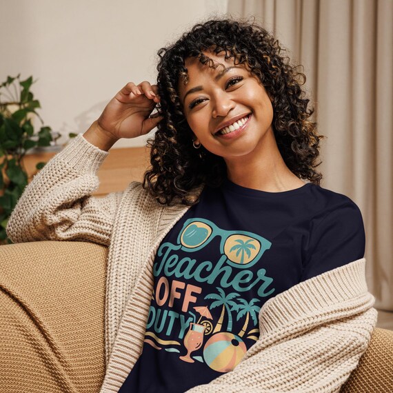 Personalized Unisex Teacher Summer Holiday T-shirt.
