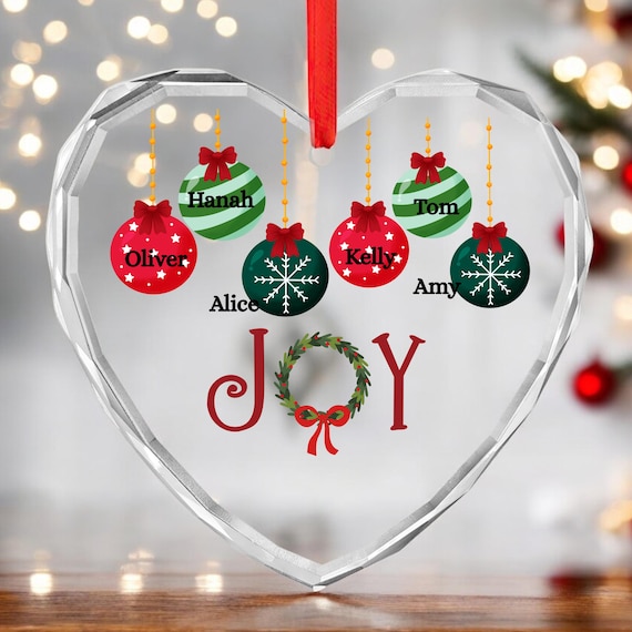 Heart-Shaped Crystal Glass Ornament - Festive Holiday Decoration for Home, Personalized Gift, Joyful Keepsake, Christmas Decor, [...]