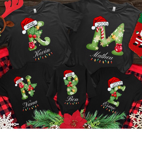 Personalized Santa Family Matching Comfort Colors Christmas T-Shirt