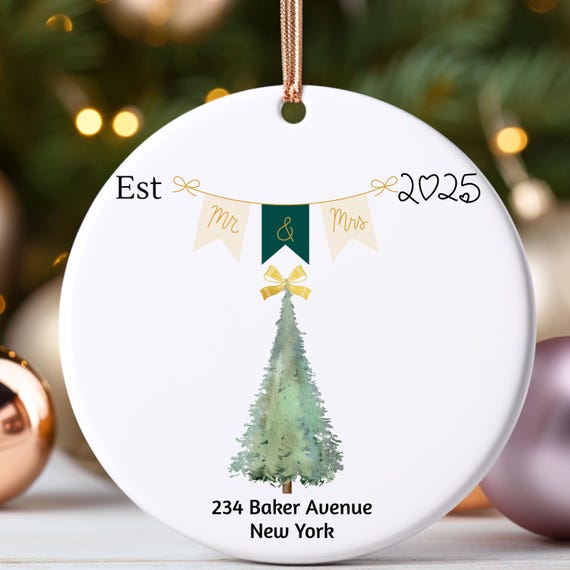 Personalized Ceramic Ornament, Custom Tree Decoration, Unique Christmas Keepsake, Holiday Gift for Home, Family Name Ornament
