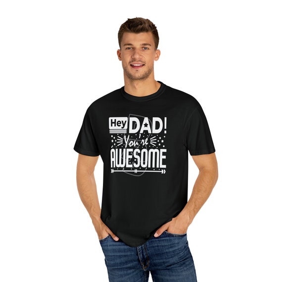 Personalised Christmas Dad T-shirt Gift for dad our Grandad Thanksgiving Gift For him First Christmas as Adad Unisex Garment-Dyed T-shirt