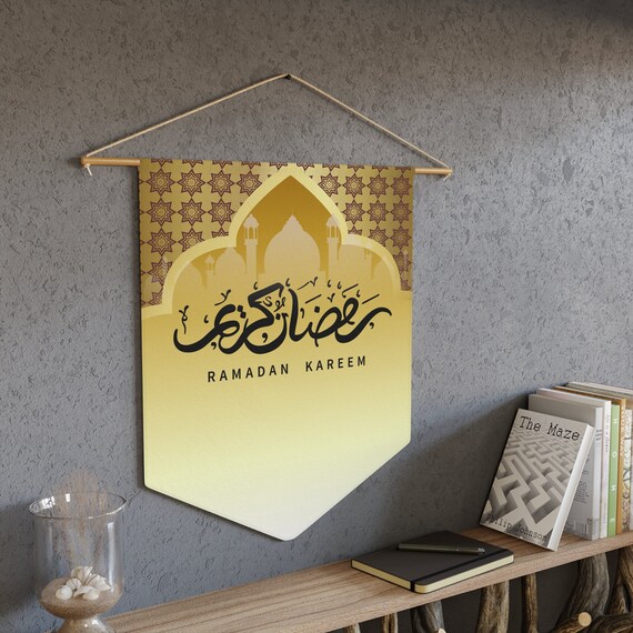 Eid Mubarak Banner, Gold Eid Mubarak Sign, Eid Banner, Eid celebration, Ramadan Decoration, Happy Eid, Eid Decorations For home Pennant