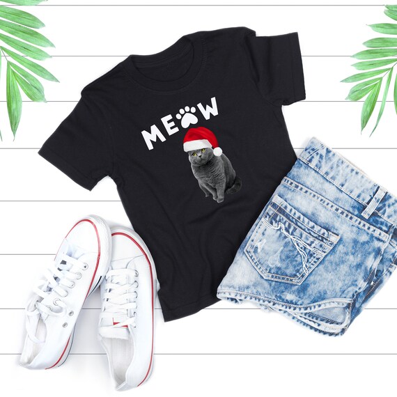 Meowy Christmas Shirt, Christmas Cat Owner Shirt, Merry Xmas, Cat Lover Shirt, Christmas Gift For Cat Mom Gifts For Cat Lover Unisex T-shirt