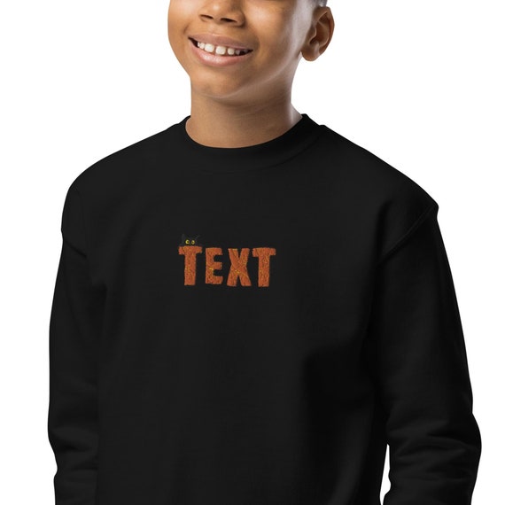 Personalized Halloween text Youth crewneck sweatshirt