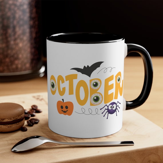 Halloween Personalised Mugs, Halloween Cups, Halloween , First Halloween Gifts, Halloween , Halloween Accessories Black Mug, Coffee Mug