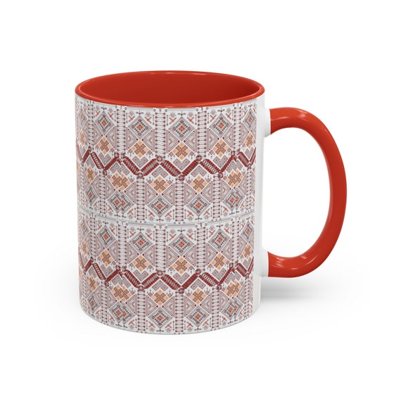 Palestinian Tatreez Personalized Mug 11oz, Eid Ramadan Mug Gift for her, Gift for him, Family Ramadan Gift, Mother's gift, Graduation gift.