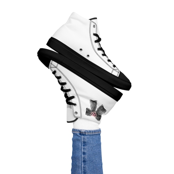 coquette Bow Women’s high top canvas shoes.