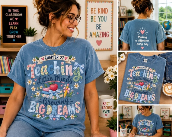 Teaching Little Minds Growing Big Dreams Shirt, Teacher Shirt, Back to School Tee, Kindergarten Preschool Teacher Gift, Cute Teacher Tee