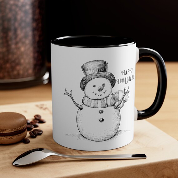 Personalized Christmas Snowman Mug Gift Accent Coffee Mug, 11oz