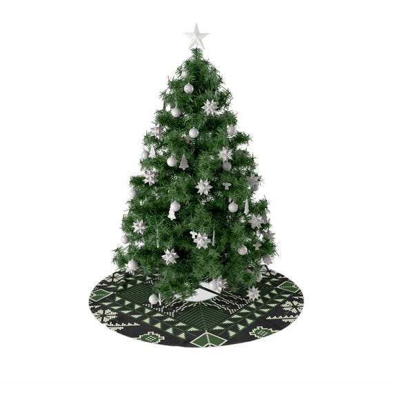 Tree Skirts, Festive Holiday Middle Eastern Embroidered Christmas Home Decor, Xmas Tree Skirt, Festive Tree Skirt, Holiday Decor, Christmas