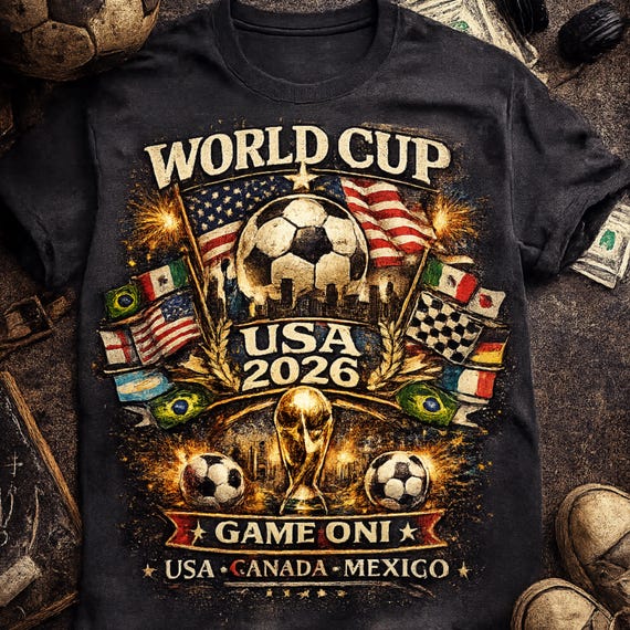 World Cup USA 2026 Soccer Vintage Graphic T-Shirt | Game On