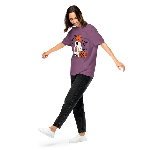 Comfort colour Cute Halloween Ghost Shirt, Halloween Women's Shirt, Fall Shirt, Halloween Party Shirt, Spooky Season Shirt, Autumn Shirt.