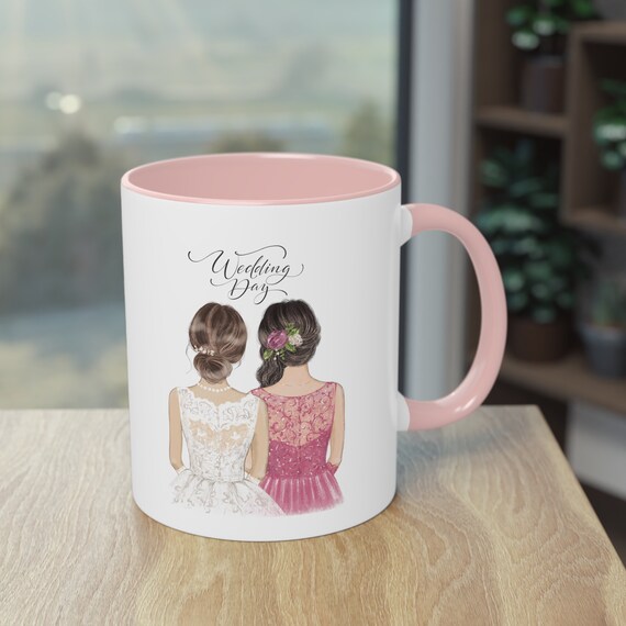 Personalized Bride Mug, Custom Bride to Be Mug, Personalised Engagement Gift for Her Two-Tone Coffee Mug Gift Bride Christmas Gift Mug