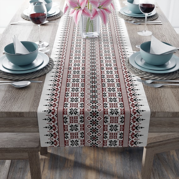 Palestine Tatreez Table Runner: Henna Wedding Party Decor
