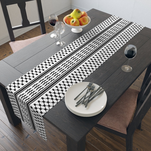 Palestinian printed tatreez Table Runner dinning table décor, Palestine décor, fellahin tatreez , henna decoration, Arab Tatreez. Ramadan