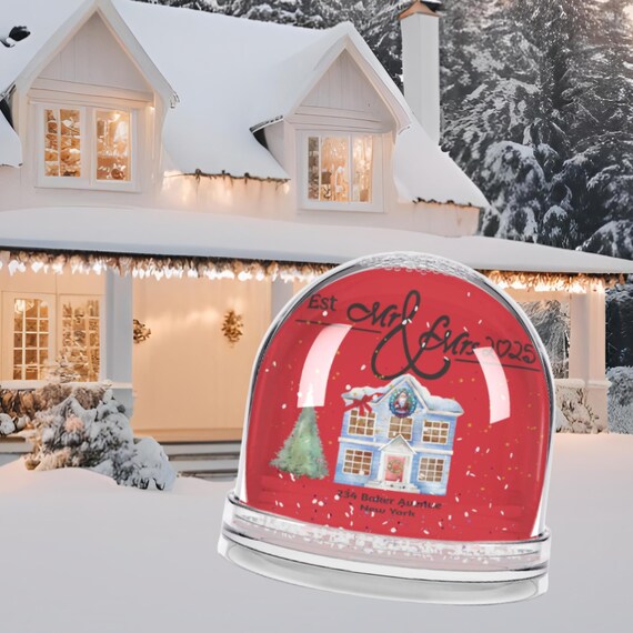 Personalized Snow Globe – Custom Christmas Gift for Newlyweds, Family, Friends, New Home or New Job – Holiday Decoration & Christmas Décor