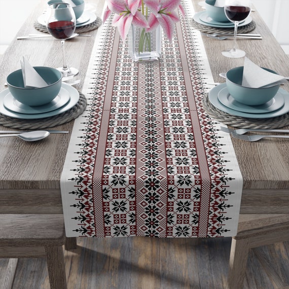 Palestine Tatreez printed henna wedding Table Runner henna party décor, home décor gift, wedding décor Table Runner Gift Ramadan Eid Décor