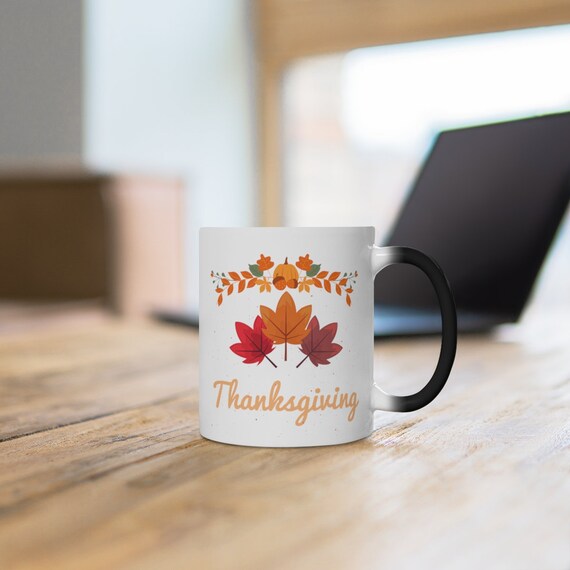 Thanksgiving Personalised Autumn Mug, Thanksgiving Mug, Autumn, Autumnal Message, Autumn Fall Mug, Fall Home Décor, Ceramic Mug 15oz.