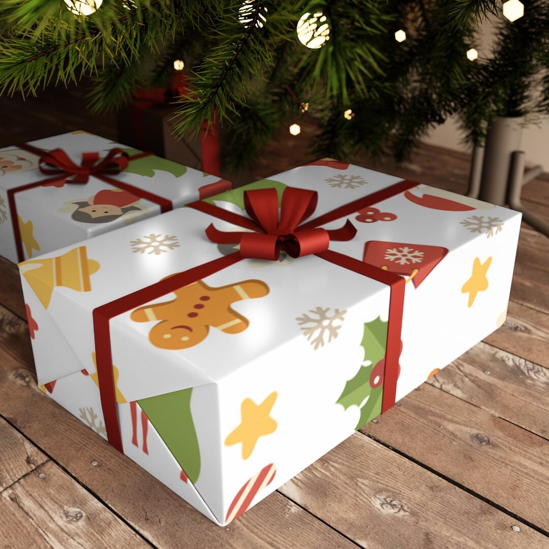 Christmas Gingerbread Man Wrapping Paper, Holiday Gingerbread Gift Wrap