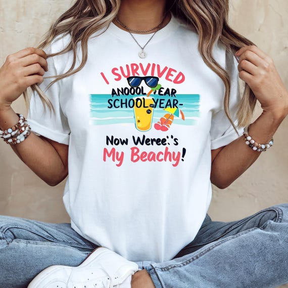Personalized Teacher summer holiday Unisex organic mid-light t-shirt