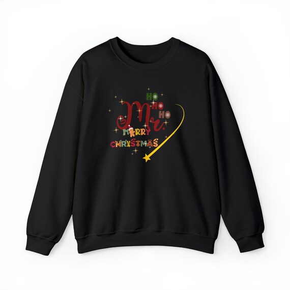 Personalised Christmas Mr& Mrs Sweatshirt, Couple Gift, Matching Christmas T-Shirt, Couple Sweatshirt, Merry Christmas Unisex Sweatshirt