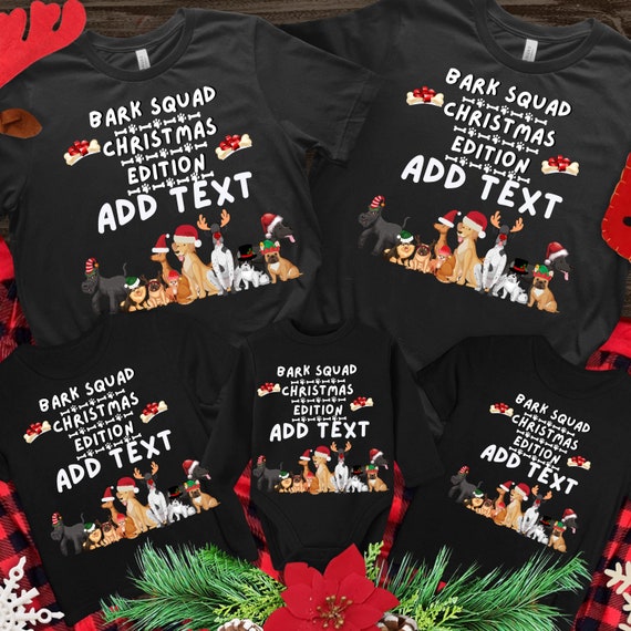 Bark Squad Christmas Tee, Matching Family Christmas Shirt, Unisex Holiday T-Shirt, Dog Lover Gift, Festive Reunion Outfit