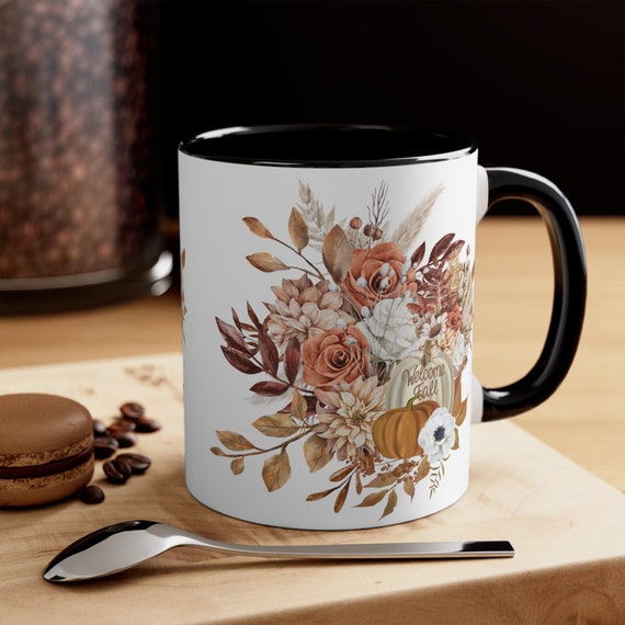 Thanksgiving Mug, Happy Thanksgiving Mug, Family Thanksgiving Gifts, Thanksgiving, Pumpkin Autumn Accent Coffee Mug, 11ozAccent Coffe