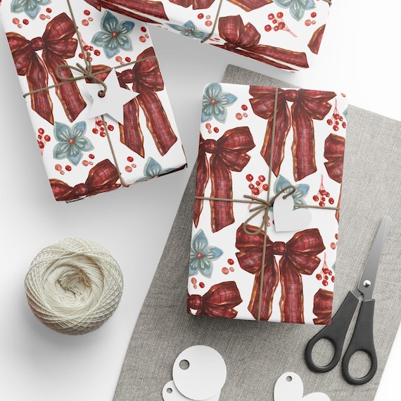 Wrapping Paper, Christmas Gift Wrap, Scandinavian Winter Theme, Holiday Present Packaging, Xmas Decorative Paper