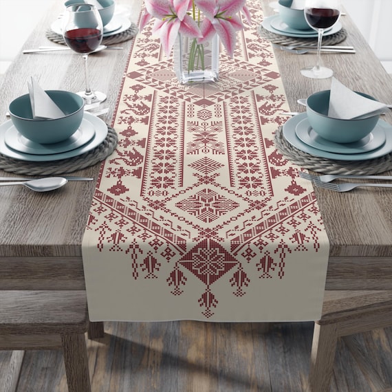 Boho Chic Table Runner, Rustic Dining Decor, Farmhouse Table Decor, Holiday Table Setting, Kitchen Table Accessories, Elegant Home [...]