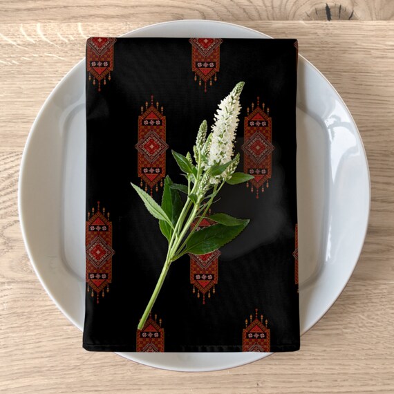 Palestinian Tatreez Printed Embroidery Napkins Home décor, Ramadan Home Décor Gift Kitchen Accessories.