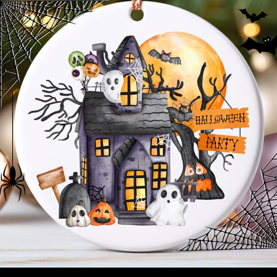 Spooky Teacher Halloween Ornament – Ghost Pumpkin Heart Decoration – Classroom Gift, Cute Fall Decor