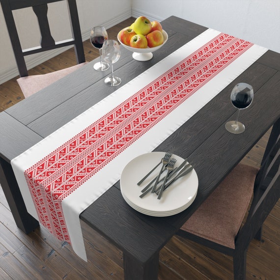 Palestine Tatreez printed henna wedding Table Runner henna party décor, home décor gift, wedding décor Table Runner Gift Ramadan Eid Décor.