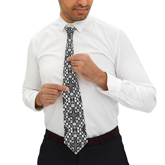 Palestinian Tatreez Necktie, groom tie, kufiyah, wedding tie, henna groom tie, Palestine culture design Groom Gift For him Dad Gift.