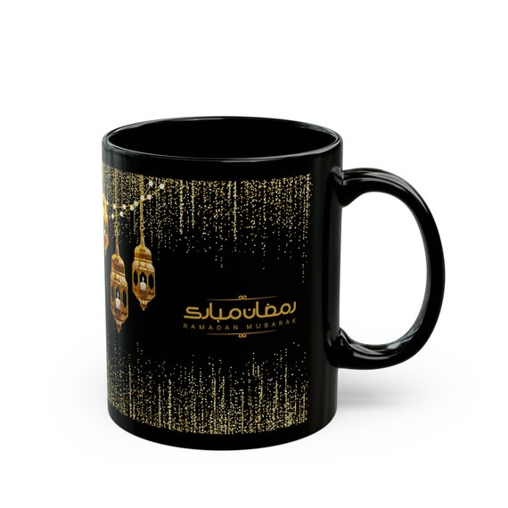Black Mug (11oz)Ceramic Mug 11o z, Ramadan Mubarak Mug Gift for her, Gift for him, Ramadan Gift, Mother's gift, Ramadan Dad gift, Eid Hajj.