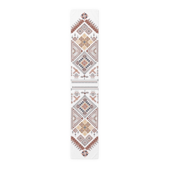 Table Runner Palestine Tatreez printed henna Table Runner Cotton Poly, henna party décor, home décor, red Tatreez, gift, wedding decorations