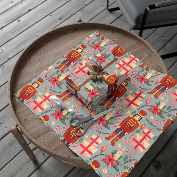 Wrapping Paper, Seasional Christmas Winter Theme The Nutcracker, Gift Wrap Sheets for Holidays, Festive Present Decoration, Craft Supplies,