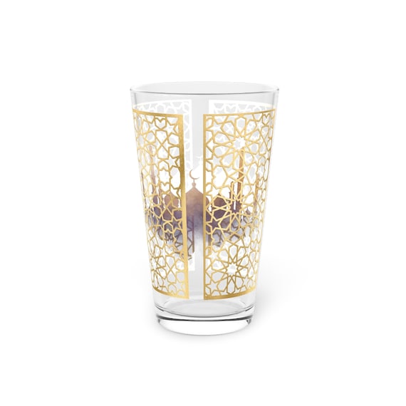 Ramadan Mubarak  Glass, 16oz Home were décor Eid Mubarak Gift Ramadan Karim Home Accessors.
