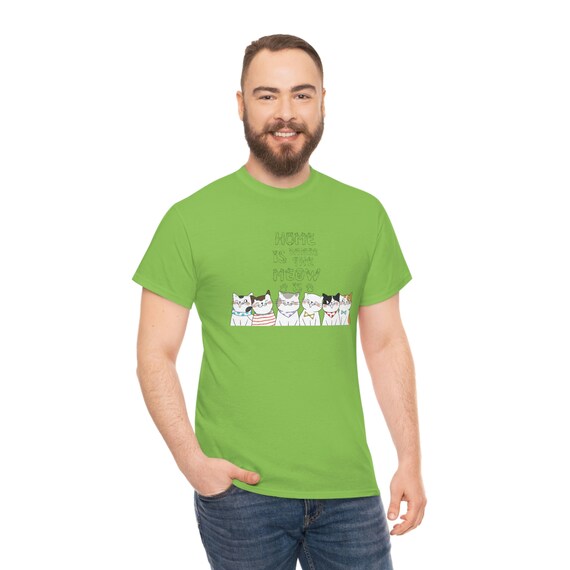 Unisex Heavy Cotton Tee, Gift for Her, Gift for Him, Cat Lover's, Animal Lover's, Fun T-shirt, Cute T-shirt, Adorable T-shirt. Funny T-shirt