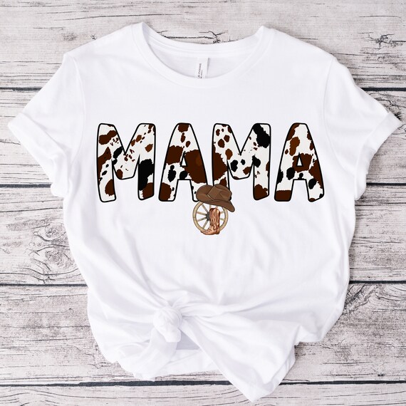 Personalized Mama Shirt| Mothers Day Shirt, Funny Shirt Women, Cowboy Mom  Gift, Gift for Mom - Cotton Tee T-Shirt. Farm Animal lover shirt
