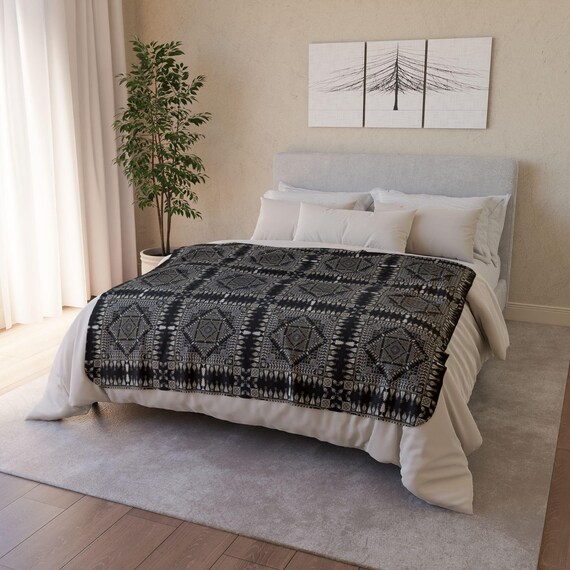 Sherpa Blanket,  Palestinian printed Tatrees, Soft Christmas Home Décor,  Holiday Gift Idea, Winter Bedding, Stylish Sofa Cover.