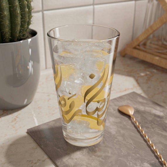Ramadan celebration Glass Cup, 16oz, Eid celebration Glass, Ramadan Glass gift for her