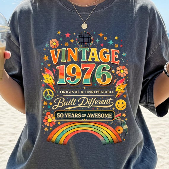Vintage 1976 Aged to Perfection Shirt, 50th Birthday Gift, 1976 Birthday Shirt,  Born in 1976, Limited Edition