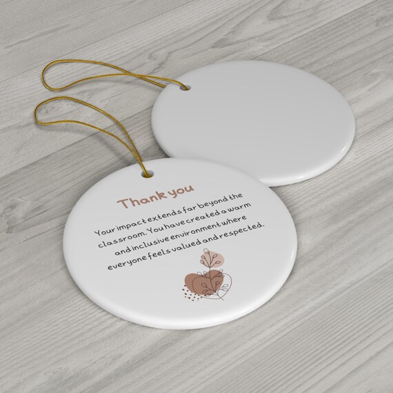 Thank you Gift for Teachers| Leaving Gift New Job Gift Co-worker Gift | Christmas | Secret Santa Ceramic Ornament Gift for her Gift for him