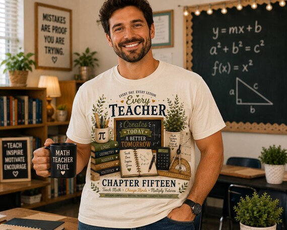 Math Teacher Shirt | Chapter Fifteen | Teach Math Change Minds Multiply Futures | Comfort Colors Teacher Gift Tee