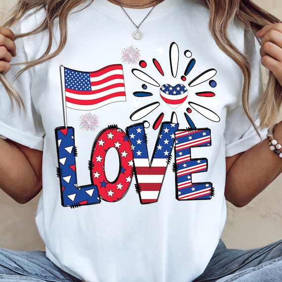 Red White and Blue Love 2025 Shirt, 4th of July Family  Shirt, Matching Family Tee, 4th Of July Kids Shirt, Independence Day Tee